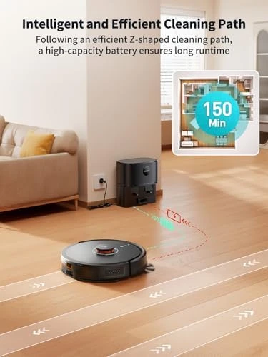 Robot Vacuum and Mop, Self-Emptying with 6000Pa Suction — Robot Vacuum, Airzeen