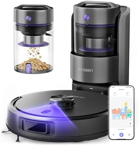 Robot Vacuum and Mop with Self-Emptying — Robot Vacuum, Airzeen