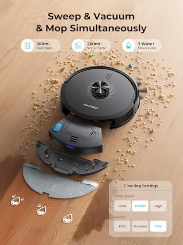 Robot Vacuum and Mop with Self-Emptying — Robot Vacuum, Airzeen