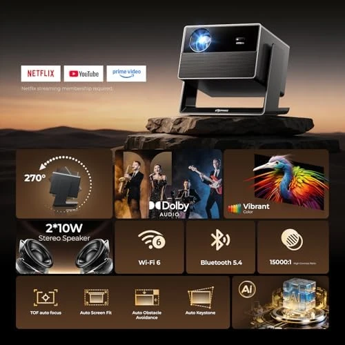 Smart 4K Projector with WiFi and Bluetooth — Smart Projector, ELEPHAS
