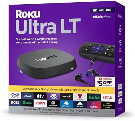 Ultra LT (2023) HD/4K/HDR Dolby Vision Quad-Core Streaming Player — Smart TV, Roku