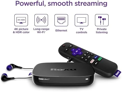 Ultra LT (2023) HD/4K/HDR Dolby Vision Quad-Core Streaming Player — Smart TV, Roku