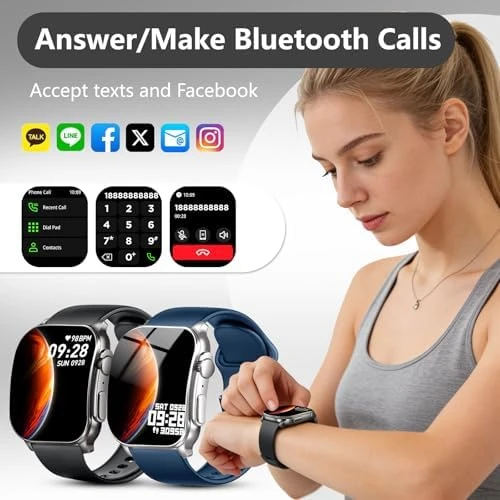 2.01" AMOLED Curved Touchscreen Fitness Watch — Smart Watch, Poounur