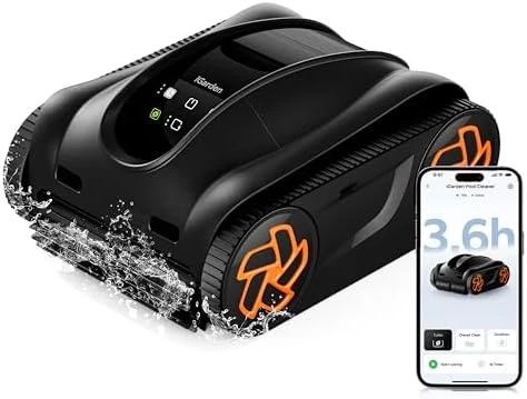 4-in-1 Robotic Pool Cleaner, 3.6H Cordless Pool Vacuum — Robot Vacuum, iGarden