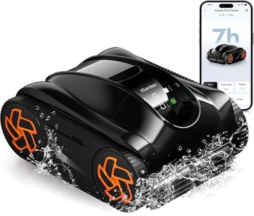 4-in-1 Robotic Pool Cleaner, 3.6H Cordless Pool Vacuum — Robot Vacuum, iGarden