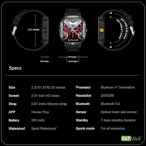 C50Pro Smart Sports Watch — Fitness Tracker, Q&F Tech