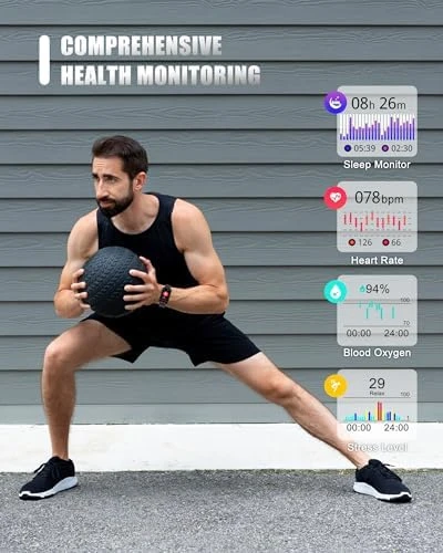 Fitness Tracker with Health Monitoring and IP68 Waterproof — Smart Watch, QVEQ