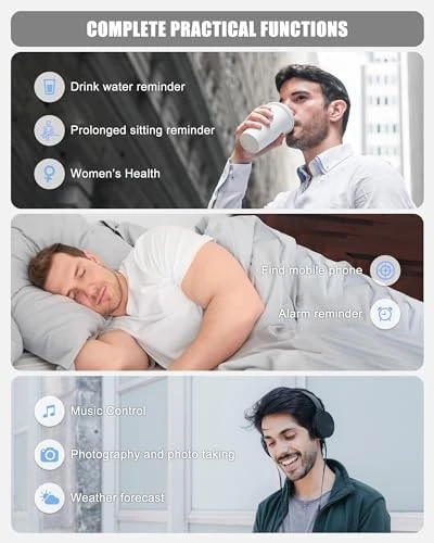 Fitness Tracker with Health Monitoring and IP68 Waterproof — Smart Watch, QVEQ