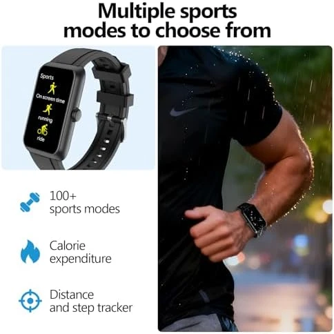 Fitness Tracker with Heart Rate, Sleep Monitor, 100+ Sports Modes — Fitness Tracker, MOLOURK