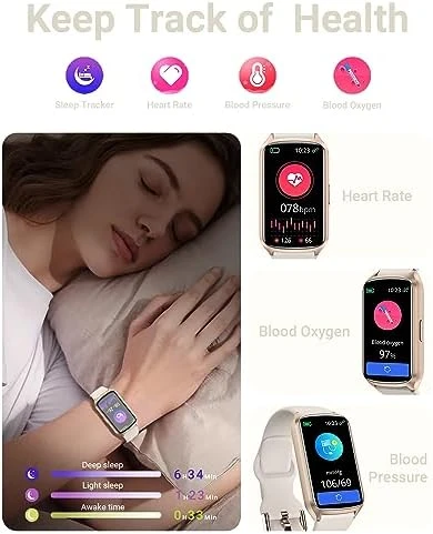 Health Fitness Tracker with 24/7 Heart Rate, Blood Oxygen, Sleep & Activity Tracking — Fitness Tracker, Amzhero