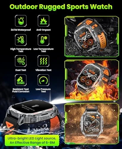 Military Smart Watch with LED Flashlight and GPS — GPS Watches, Joautrial