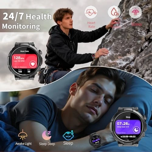 Military Smartwatch with Flashlight and 50-Day Battery — Smart Watch, Soudorv