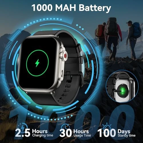 Smart Watch with 1000 mAh Battery and 1.85" HD Display — Smart Watch, QONBINK