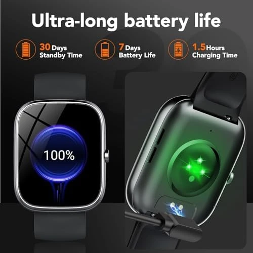 Smart Watch with Answer/Make Calls, Heart Rate/Sleep Monitor, IP68 Waterproof, 115+ Sports Activity Trackers — Fitness Tracker, taopodo