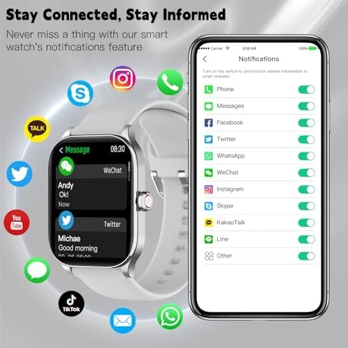 Smart Watch with Bluetooth Call and Health Tracking — Fitness Tracker, Odsslgw