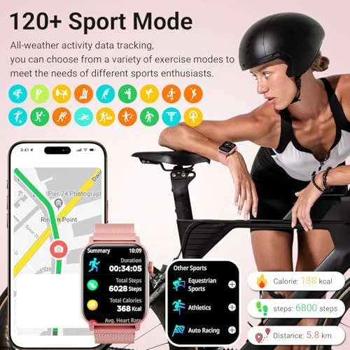 Smart Watches for Women, 1.83'' HD Fitness Tracker with Answer/Make Calls, Heart Rate/Sleep/SpO2 Monitor, 120+ Sport... — Fitness Tracker, Trendia