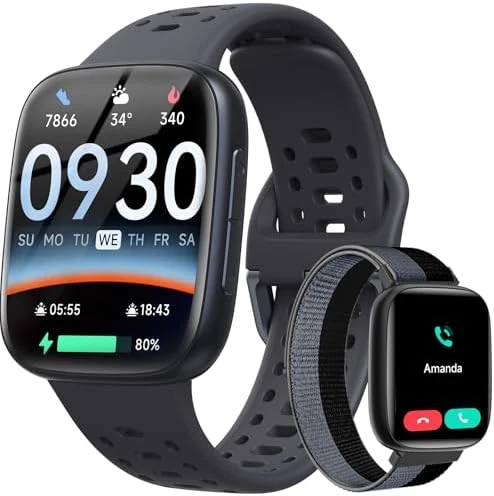 Smartwatch with 1.85" AMOLED Screen, 2 Bands — Smart Watch, Fitpolo