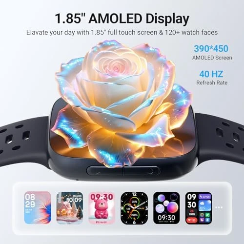Smartwatch with 1.85" AMOLED Screen, 2 Bands — Smart Watch, Fitpolo