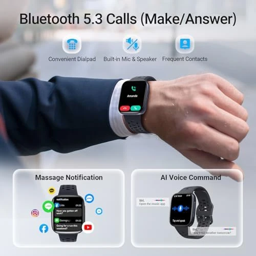 Smartwatch with 1.85" AMOLED Screen, 2 Bands — Smart Watch, Fitpolo