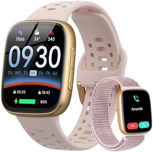 Smartwatch with 1.85" AMOLED Screen, 2 Bands — Smart Watch, Fitpolo
