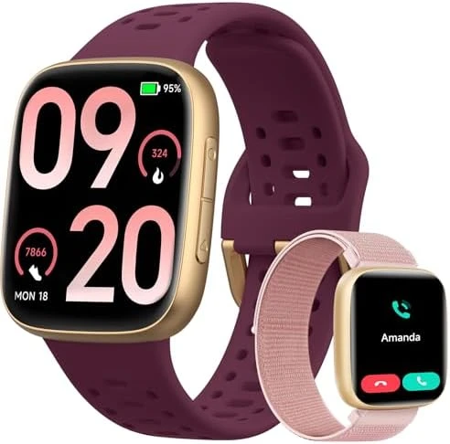 Smartwatch with 1.85" AMOLED Screen, 2 Bands — Smart Watch, Fitpolo