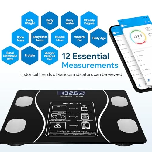 Bluetooth Smart Scale for Body Weight, Fat, Muscle & BMI — Smart Scale, OOYY