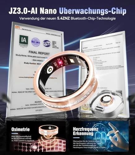 Diamond Smart Ring and Wireless Charging Case — Smart Ring, MSDQQTIY