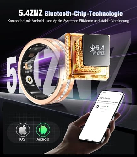 Diamond Smart Ring and Wireless Charging Case — Smart Ring, MSDQQTIY