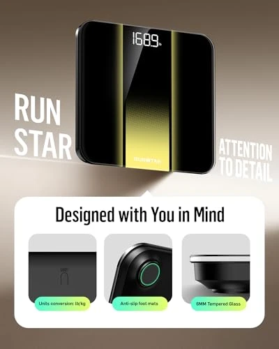 Digital Bathroom Scale for Body Weight — Smart Scale, runstar