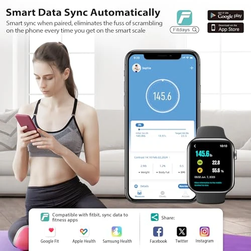 Smart Bathroom Scale with LED Trend Display — Smart Scale, ABLEGRID