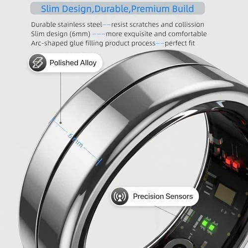Smart Ring with Exclusive APP & Bluetooth 5.1, Magnetic Charging 18mAh Battery, 24/7 Health Monitor — Smart Ring, YouthWhisper