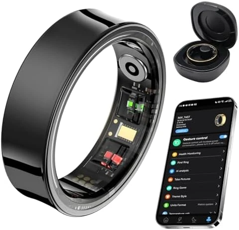 Smart Ring with Fitness Tracker, Body Temperature, Heart Rate, Blood Oxygen, Sleep Monitor — Smart Ring, AMOVAN