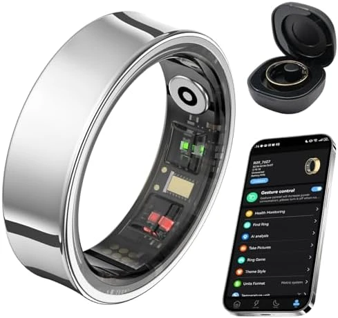 Smart Ring with Fitness Tracker, Body Temperature, Heart Rate, Blood Oxygen, Sleep Monitor — Smart Ring, AMOVAN