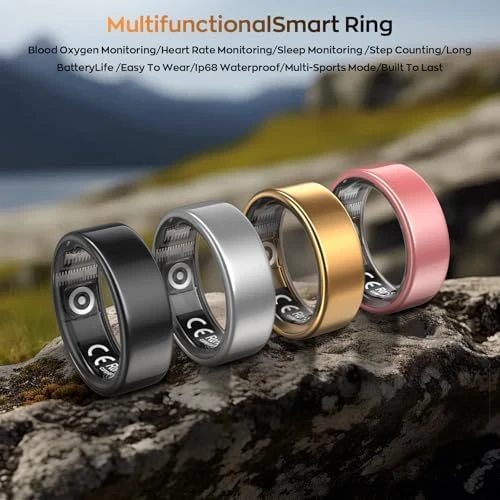 Smart Ring with Sleep Monitoring, Step Counting, Heart Rate, Blood Oxygen for iOS and Android, No Subscription Fee, IP68... — Smart Ring, Free Shark