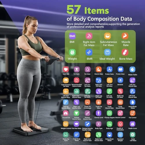 Smart Scale for Body Weight and Fat, 57 Body Composition Measurement with 8 Electrodes — Smart Scale, LVPIMAN