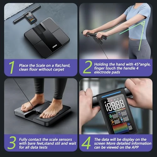Smart Scale for Body Weight and Fat, 57 Body Composition Measurement with 8 Electrodes — Smart Scale, LVPIMAN