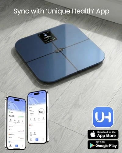 Smart Scale for Body Weight, BMI, Body Fat, Muscle Mass, 3.4" TFT Color Display Digital Bathroom Scale, 25 Body... — Smart Scale, NEXABRIDGE