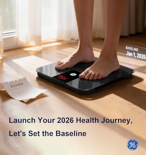 Bathroom Scale for Body Weight, Digital Weight Scale 500lb Heavy Duty Measuring Device for People Accurate BMI Weighing... — Smart Scale, GE