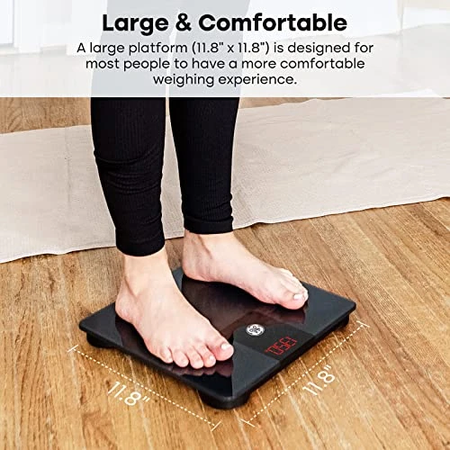 Bathroom Scale for Body Weight, Digital Weight Scale 500lb Heavy Duty Measuring Device for People Accurate BMI Weighing... — Smart Scale, GE