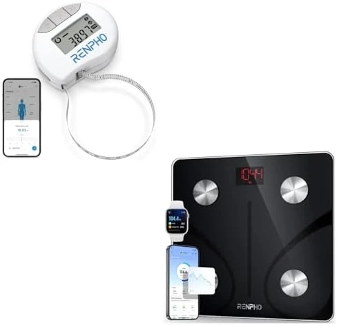 Body Fat Scale and Smart Tape Measure Bundle — Smart Scale, RENPHO