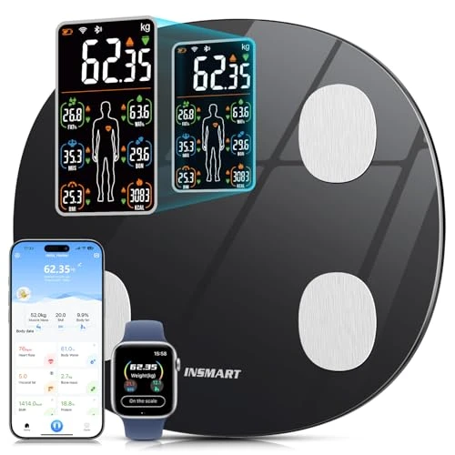 Body Fat Scale, Smart Scale for Body Weight 0.1lb High Accuracy, Digital Bathroom Weight Scale for BMI, Body Fat, Muscle... — Smart Scale, INSMART