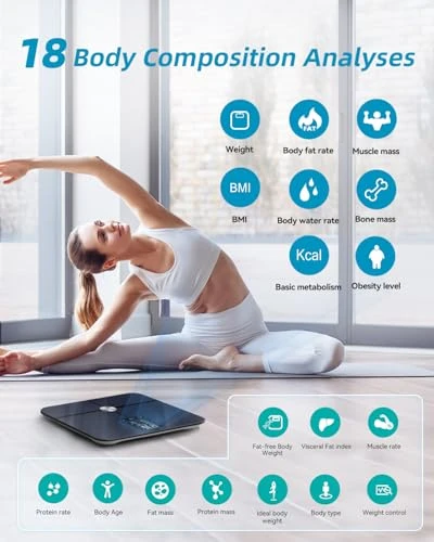 Body Fat Scale with BMI, Muscle Mass, Digital Bathroom Scale Body Composition Monitor, 14.2" Big Platform, No Need... — Smart Scale, Lepulse