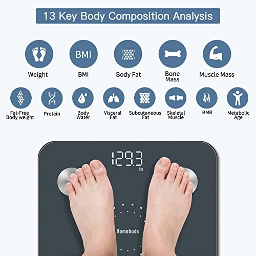 Digital Bathroom Scale for Body Weight and Fat — Smart Scale, HOMEBUDS
