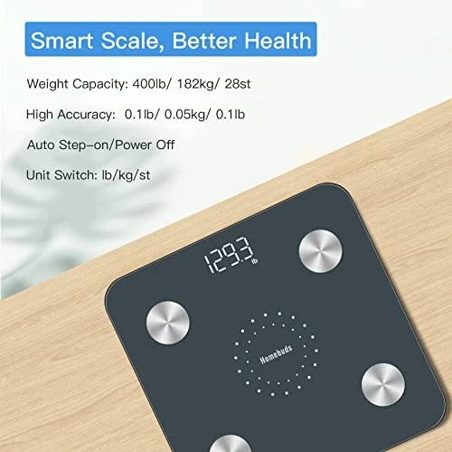 Digital Bathroom Scale for Body Weight and Fat — Smart Scale, HOMEBUDS