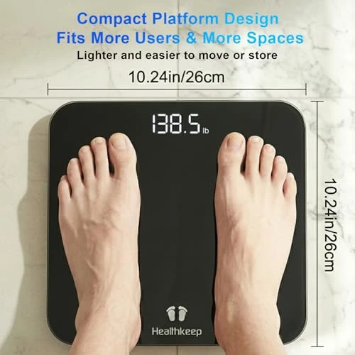 Digital Bathroom Scale for Body Weight — Smart Scale, Healthkeep