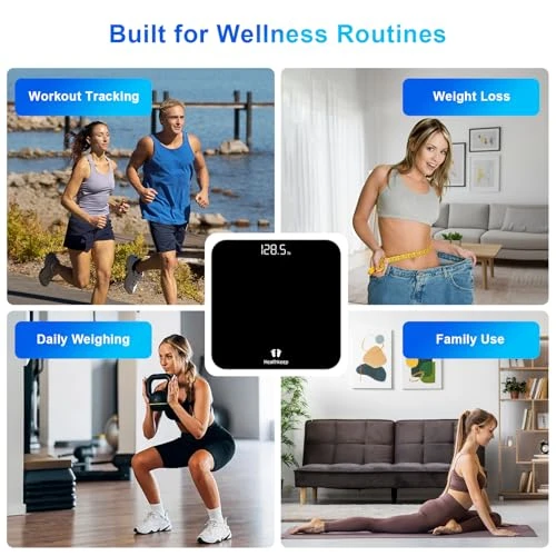 Digital Bathroom Scale for Body Weight — Smart Scale, Healthkeep