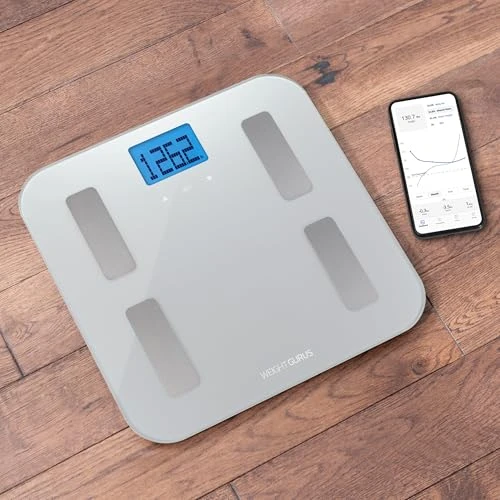 Digital Body Fat Scale with Large Backlit LCD and Smartphone Tracking — Smart Scale, Weight Gurus