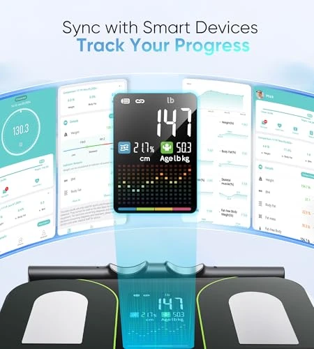 Digital Scales for Body Weight, 8-Electrode Smart Bathroom Weight Scale — Smart Scale, Letron