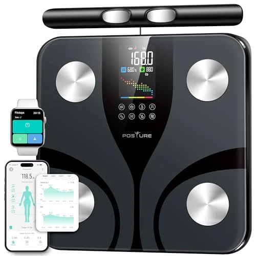 Posture Scale for Body Weight with 8 electrodes, Smart Digital Bathroom Scale for Weight, Body Fat, Muscle Mass 28 Body... — Smart Scale, Posture