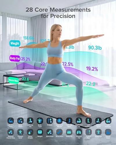 Posture Scale for Body Weight with 8 electrodes, Smart Digital Bathroom Scale for Weight, Body Fat, Muscle Mass 28 Body... — Smart Scale, Posture